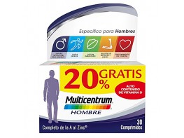 Multicentrum hombre 30 comprimidos +20% gratis